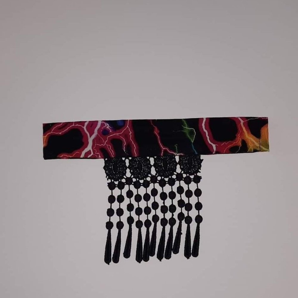 Fancy Pet Scarf Dog Bandana Lightning Bolt BlackNeckTassel